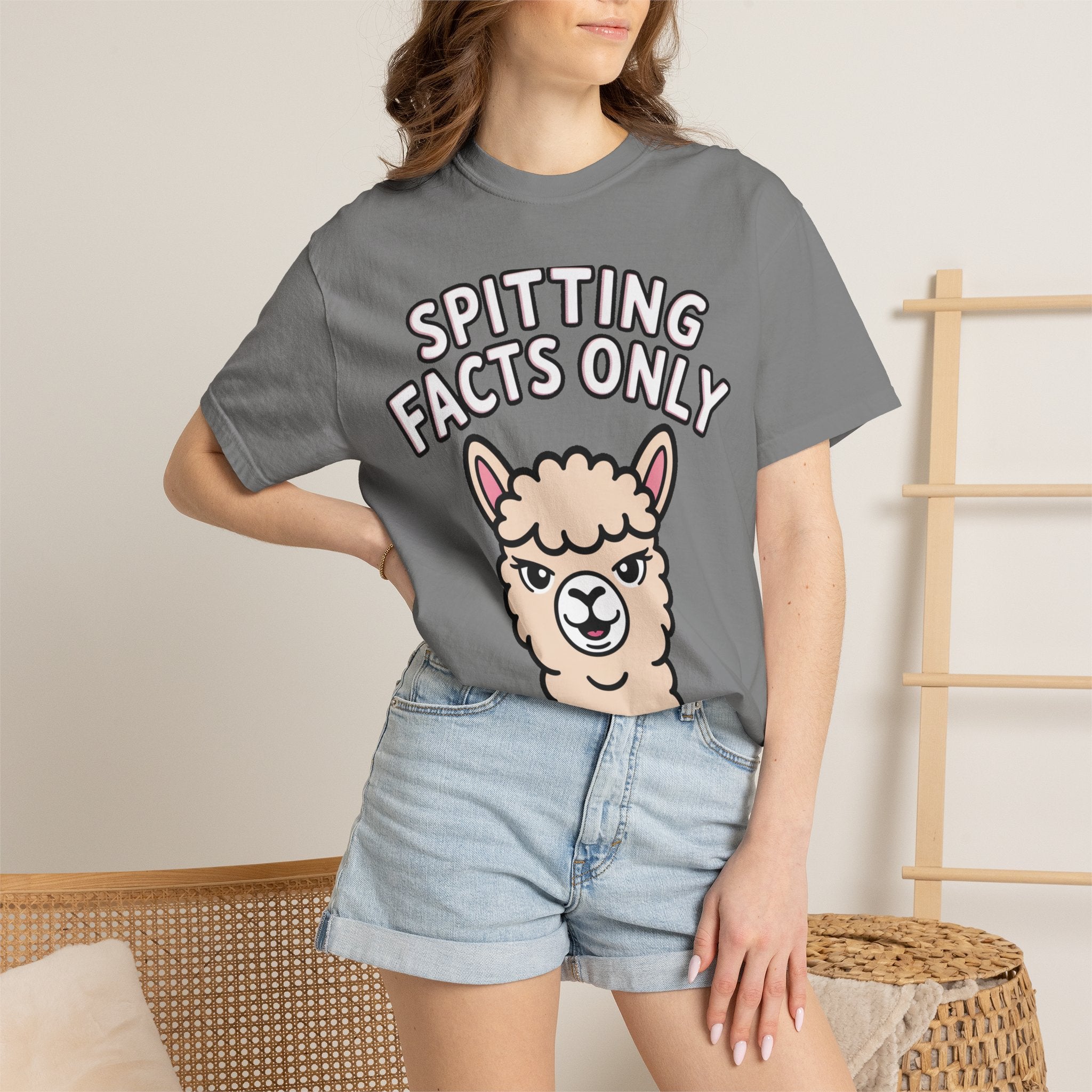 Funny Alpaca Shirt, Spitting Facts Only T-Shirt, Sassy Alpaca Tee, Cute Alpaca Lover Gift, Funny Animal Graphic Shirt