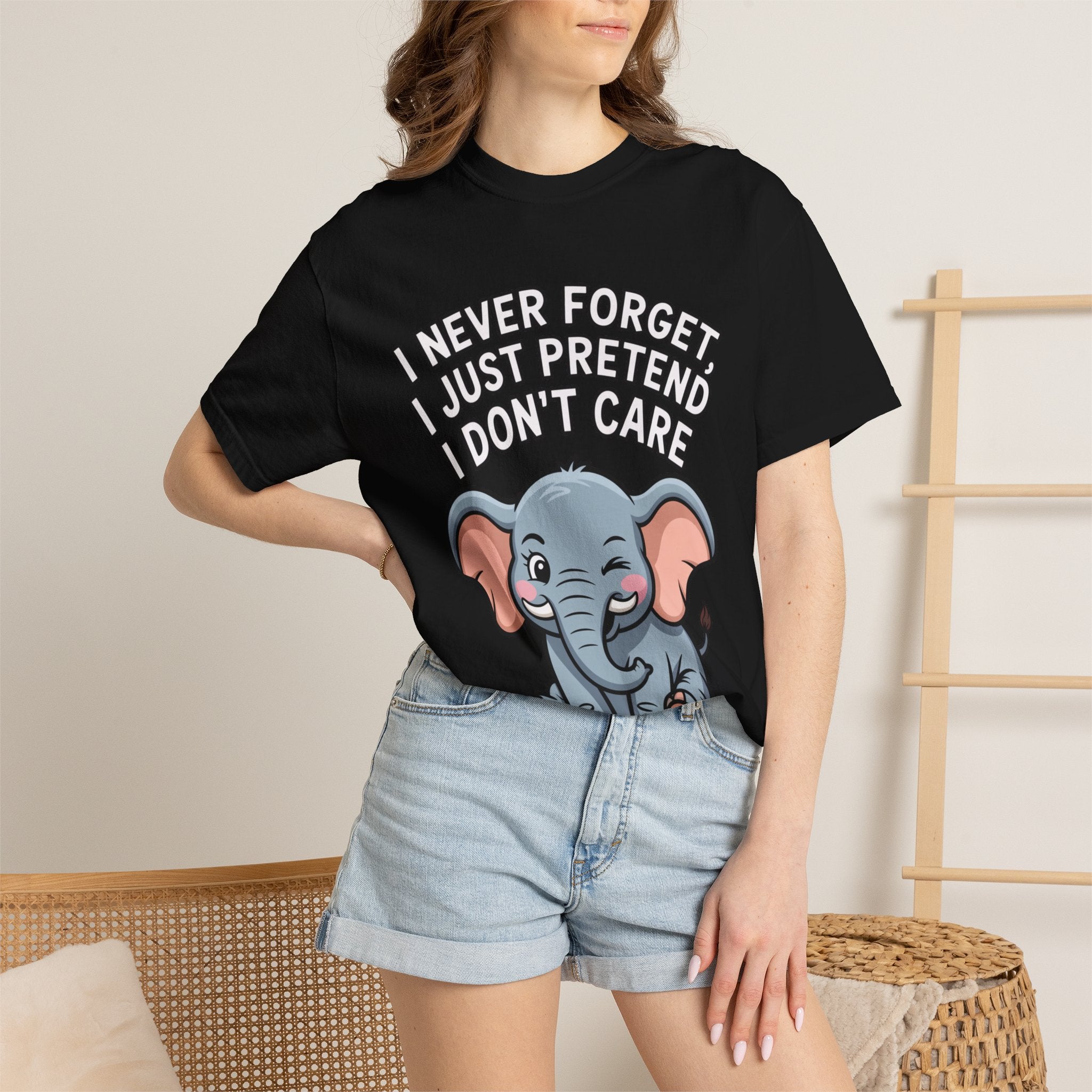 Funny Elephant Shirt, I Never Forget T-Shirt, Sarcastic Elephant Tee, Funny Animal Lover Gift, Witty Quote Shirt for Him or Her