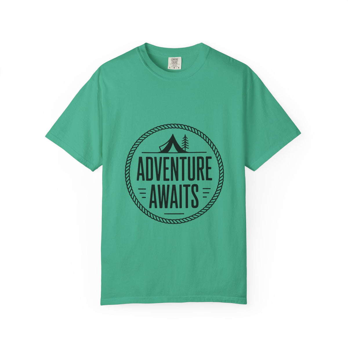 Adventure Awaits Camp Badge Shirt, Vintage Camping T-Shirt, Outdoor Lover Gift, Retro Hiking Tee, Pine Tree Nature Shirt