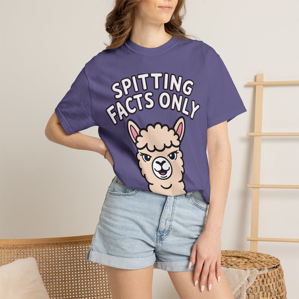 Funny Alpaca Shirt, Spitting Facts Only T-Shirt, Sassy Alpaca Tee, Cute Alpaca Lover Gift, Funny Animal Graphic Shirt