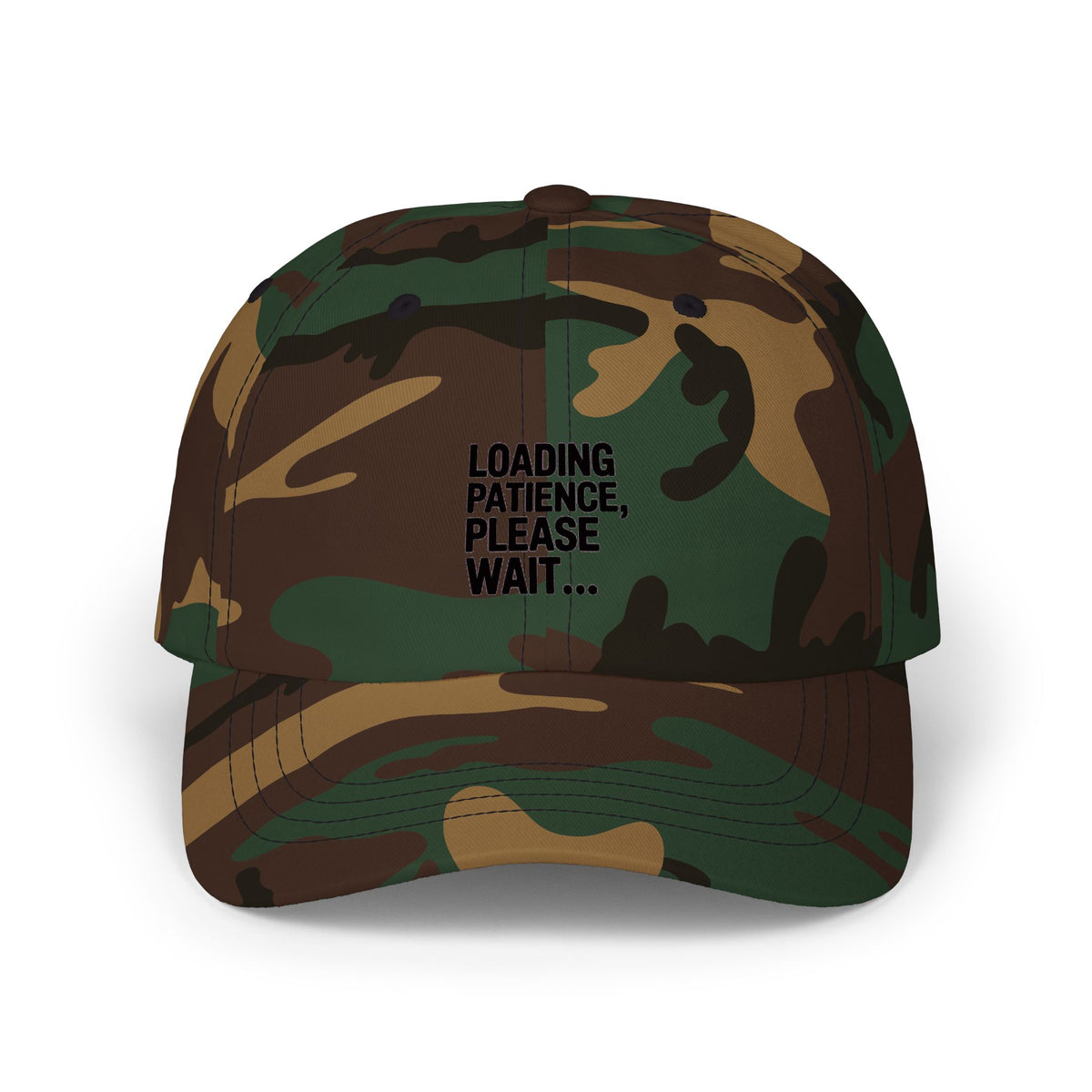 Loading Patience Please Wait Dad Hat, Funny Sarcastic Embroidered Cap, Minimalist Typography Hat, Gift for Him or Her