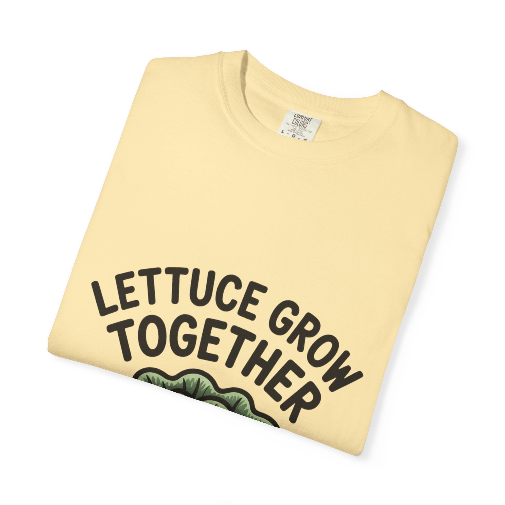 Lettuce Grow Together Shirt, Funny Vegetable Pun T-Shirt, Cute Cartoon Lettuce Tee, Gardener Gift, Plant Lover Shirt