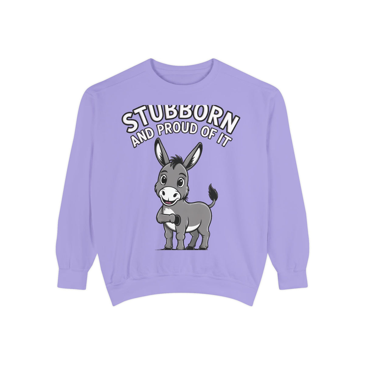 Stubborn Donkey Sweatshirt, Funny Donkey Crewneck, Stubborn And Proud Of It Shirt, Cute Farm Animal Gift, Embroidered Style Sweater