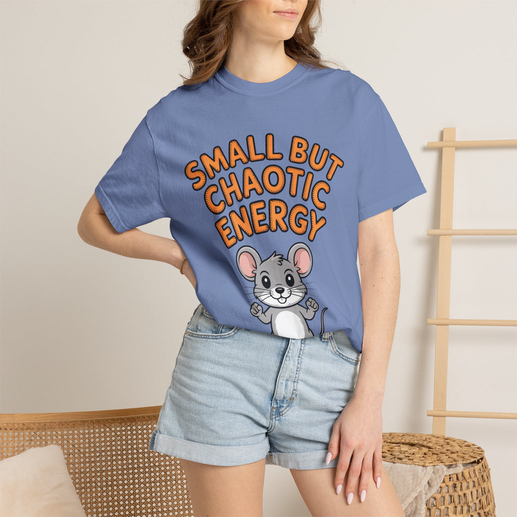 Small But Chaotic Energy Mouse Shirt, Funny Mouse T-Shirt, Cute Cartoon Animal Tee, Sarcastic Gift for Her