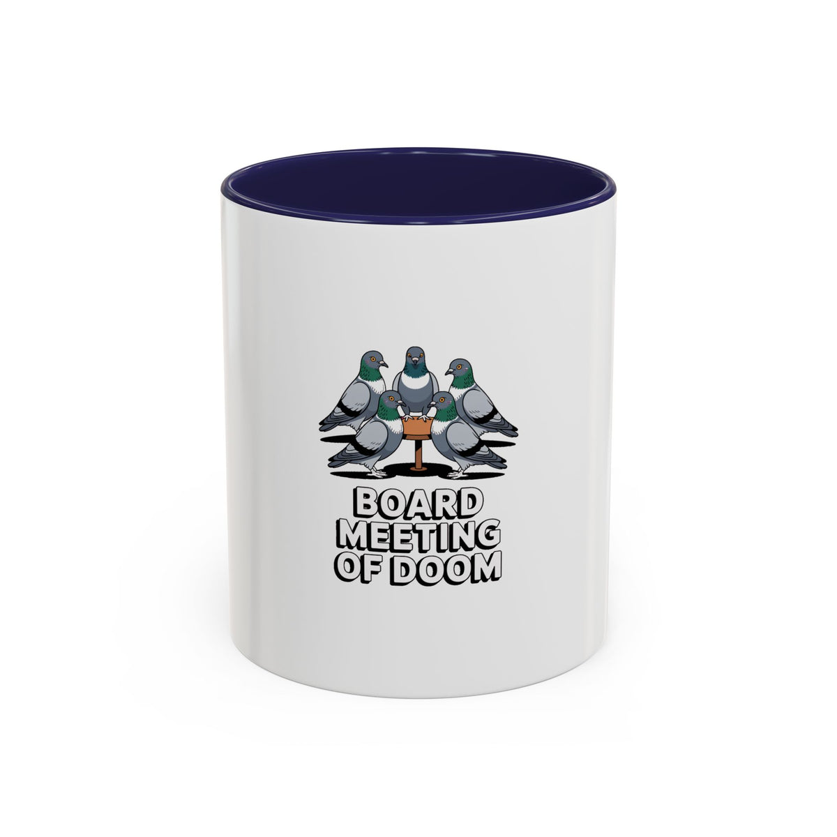 Funny Pigeon Mug, Board Meeting Of Doom Coffee Mug, Office Humor Bird Gift, Sarcastic Coworker Mug, Cute Cartoon Pigeon Cup