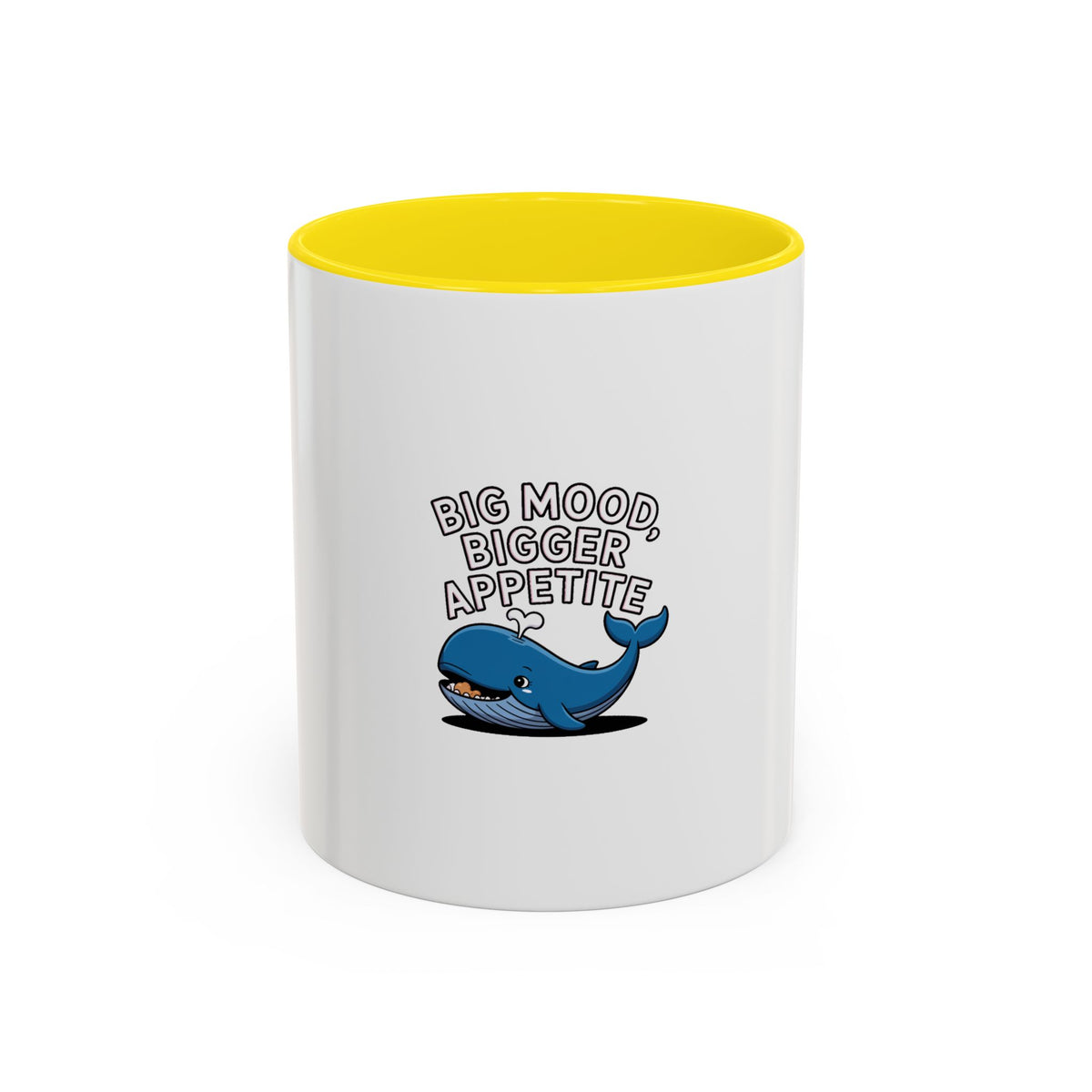 Whale Big Mood Mug, Funny Snack Lover Coffee Mug, Cute Whale Ceramic Mug, Big Appetite Gift, Foodie Coffee Cup