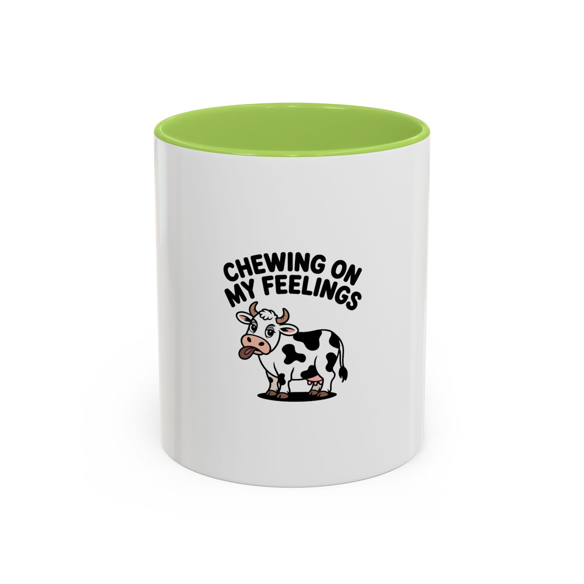 Chewing On My Feelings Mug, Funny Cow Coffee Mug, Cute Cartoon Cow Gift, Sarcastic Mental Health Mug, Introvert Coffee Cup