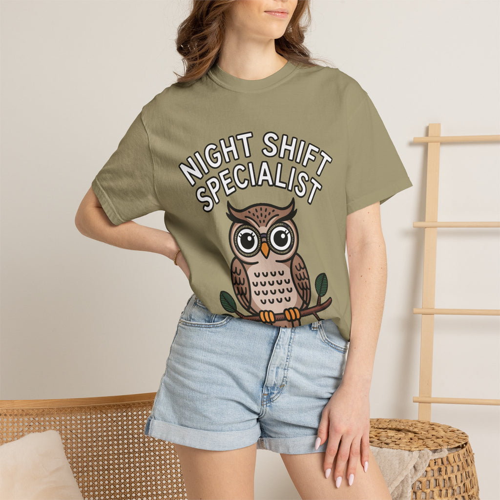 Night Shift Owl Shirt, Funny Night Shift Specialist T-Shirt, Cute Owl With Glasses Tee, Nurse Gift, Night Owl Lover Gift
