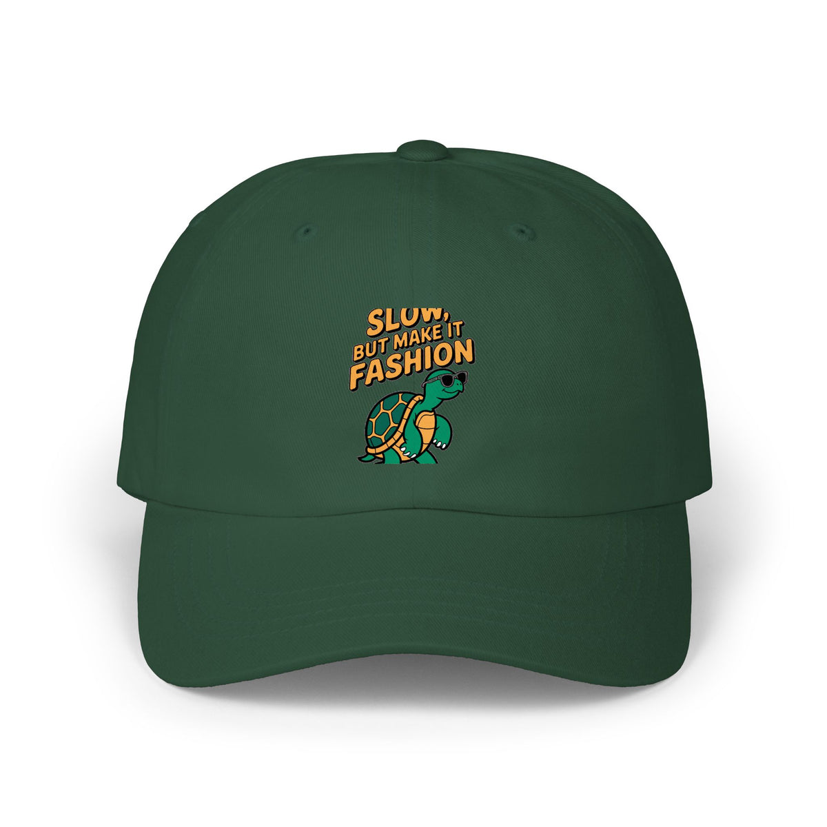 Slow But Fashion Turtle Dad Cap, Funny Sunglasses Turtle Hat, Cute Embroidered Turtle Cap, Sarcastic Animal Lover Gift