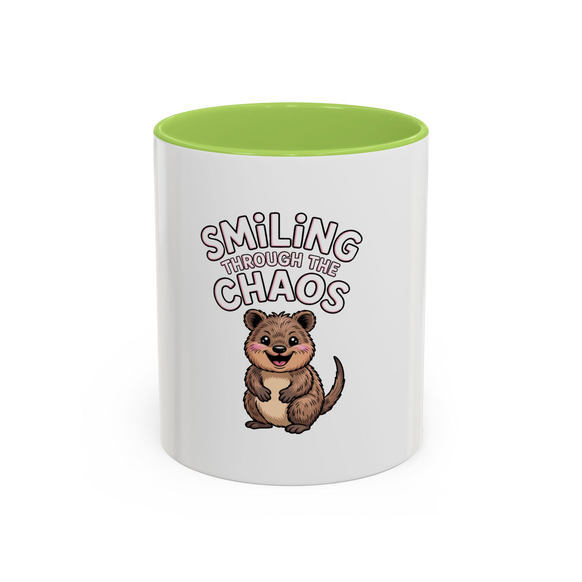 Smiling Through The Chaos Quokka Mug, Funny Cute Quokka Coffee Cup, Positive Vibes Mug, Chaotic Mom Life Gift, Cute Animal Lover Mug