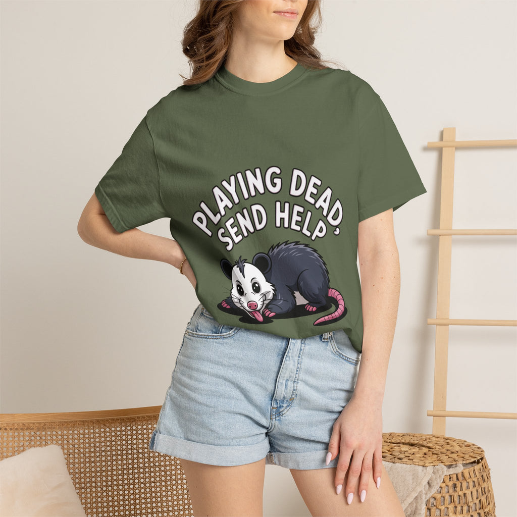 Funny Opossum Shirt, Playing Dead Send Help T-Shirt, Cute Possum Lover Gift, Sarcastic Animal Tee