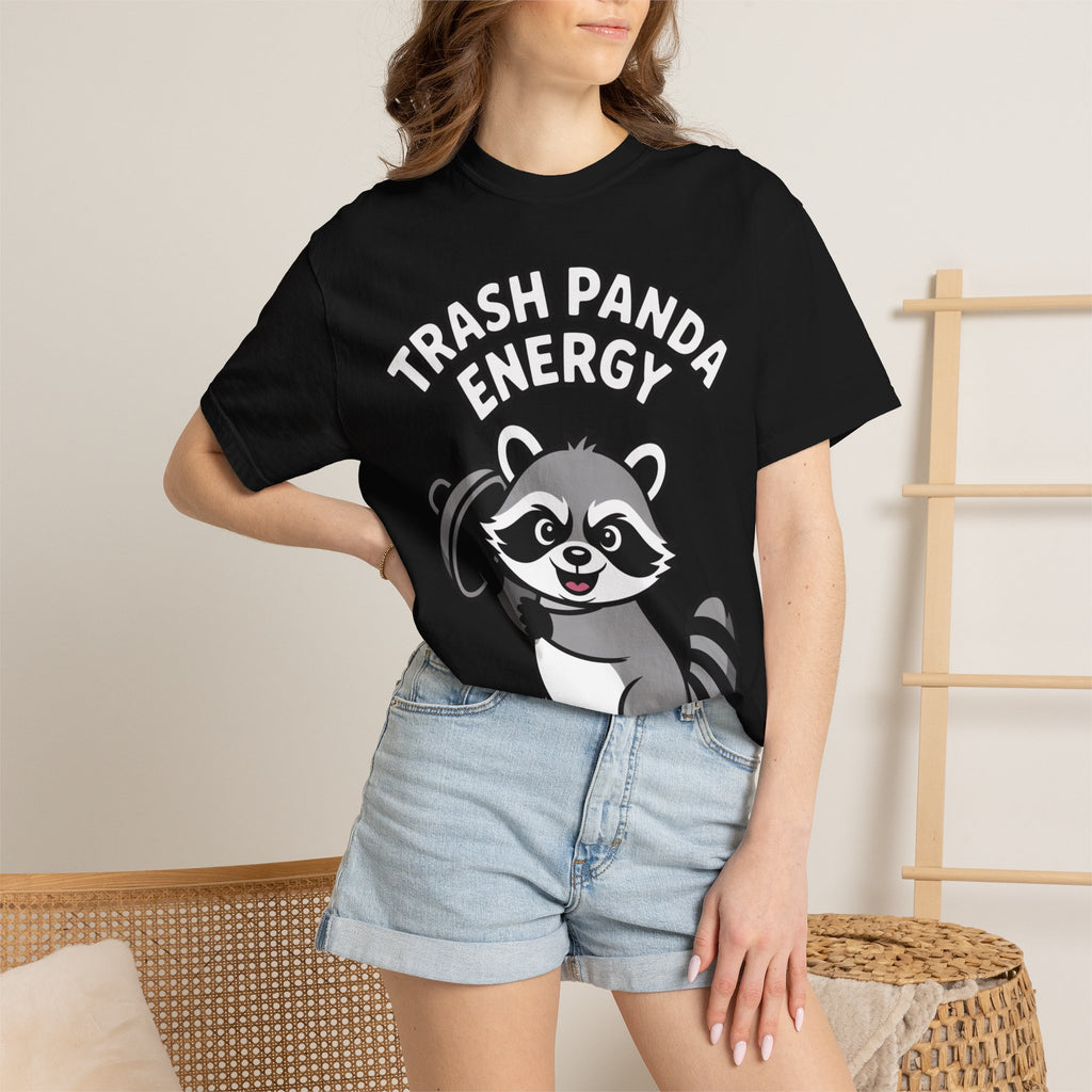 Trash Panda Energy T-Shirt, Funny Raccoon Shirt, Cute Raccoon Graphic Tee, Trash Panda Lover Gift, Unisex Garment Dyed Tee