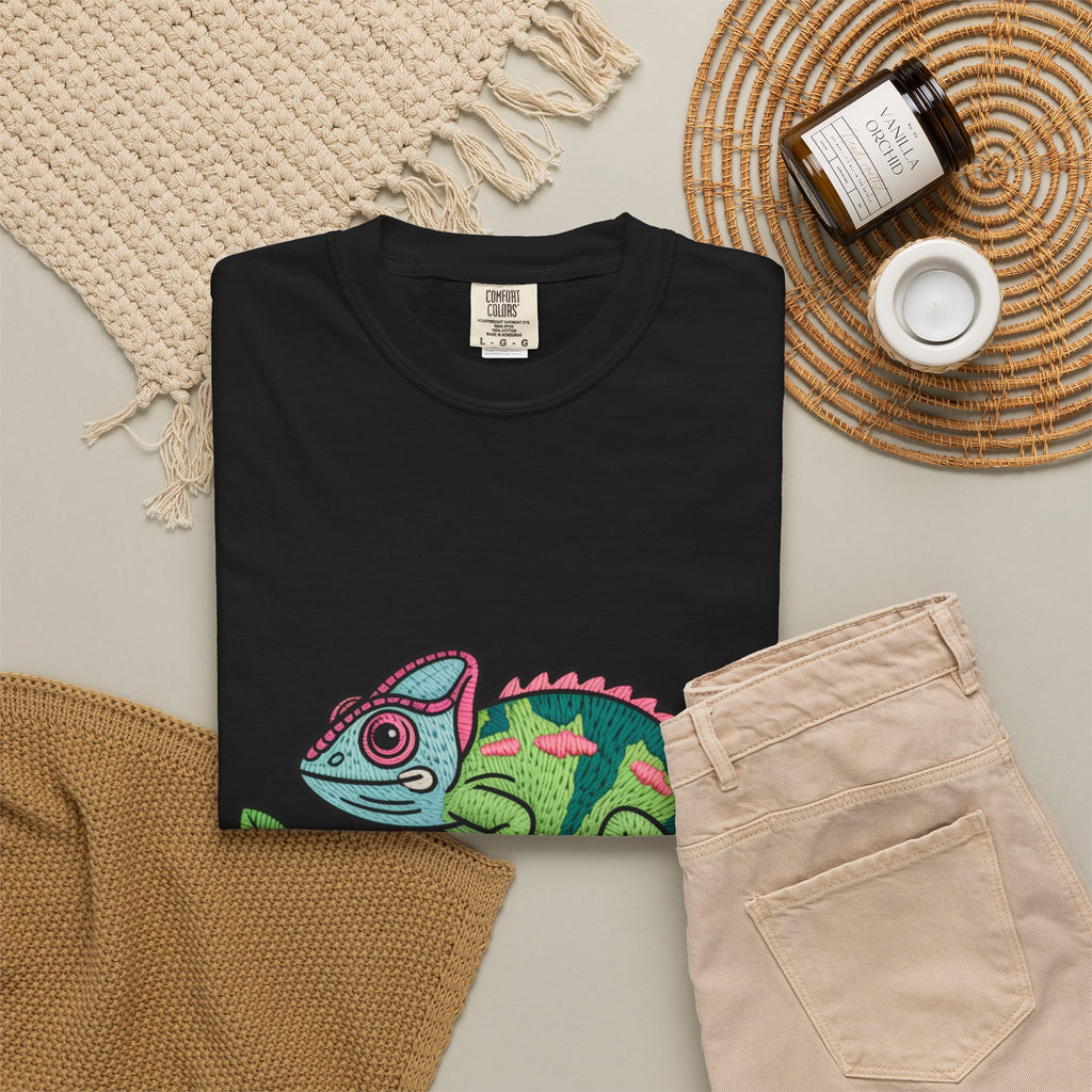 Cute Chameleon Shirt, Chameleon On A Branch T-Shirt, Cartoon Reptile Lover Gift, Funny Chameleon Tee