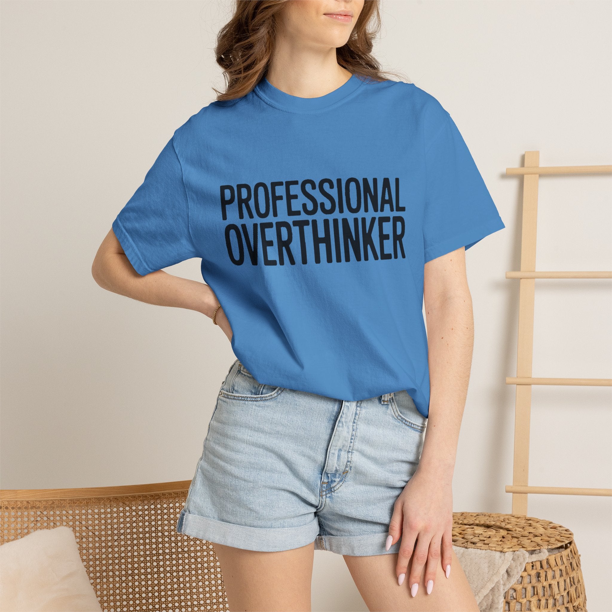 Professional Overthinker Shirt, Funny Sarcastic T-Shirt, Bold Typography Tee, Anxiety Humor Shirt, Gift for Overthinkers