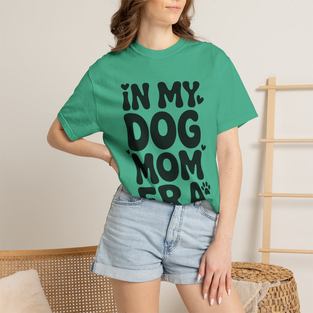 In My Dog Mom Era Shirt, Trendy Dog Mom T-Shirt, Funny Dog Lover Gift, Bold Typography Tee for Women, Cute Paw Print Heart Shirt