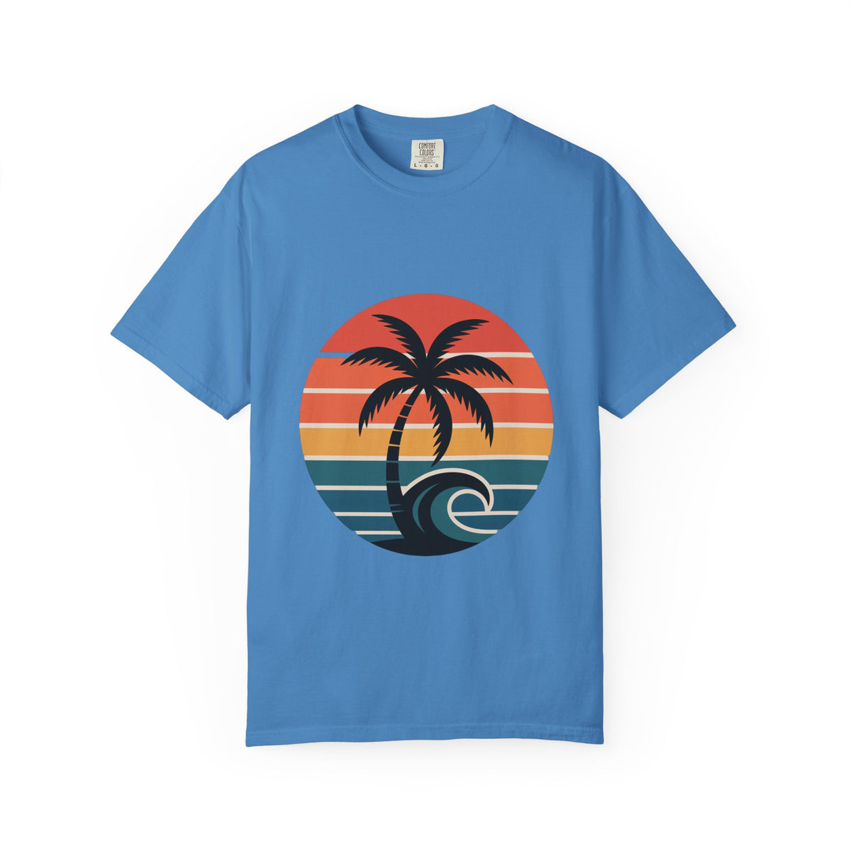 Salt Air Messy Hair Beach Shirt, Retro Sunset Badge T-Shirt, Vintage Palm Tree Wave Tee, Summer Vacation Gift