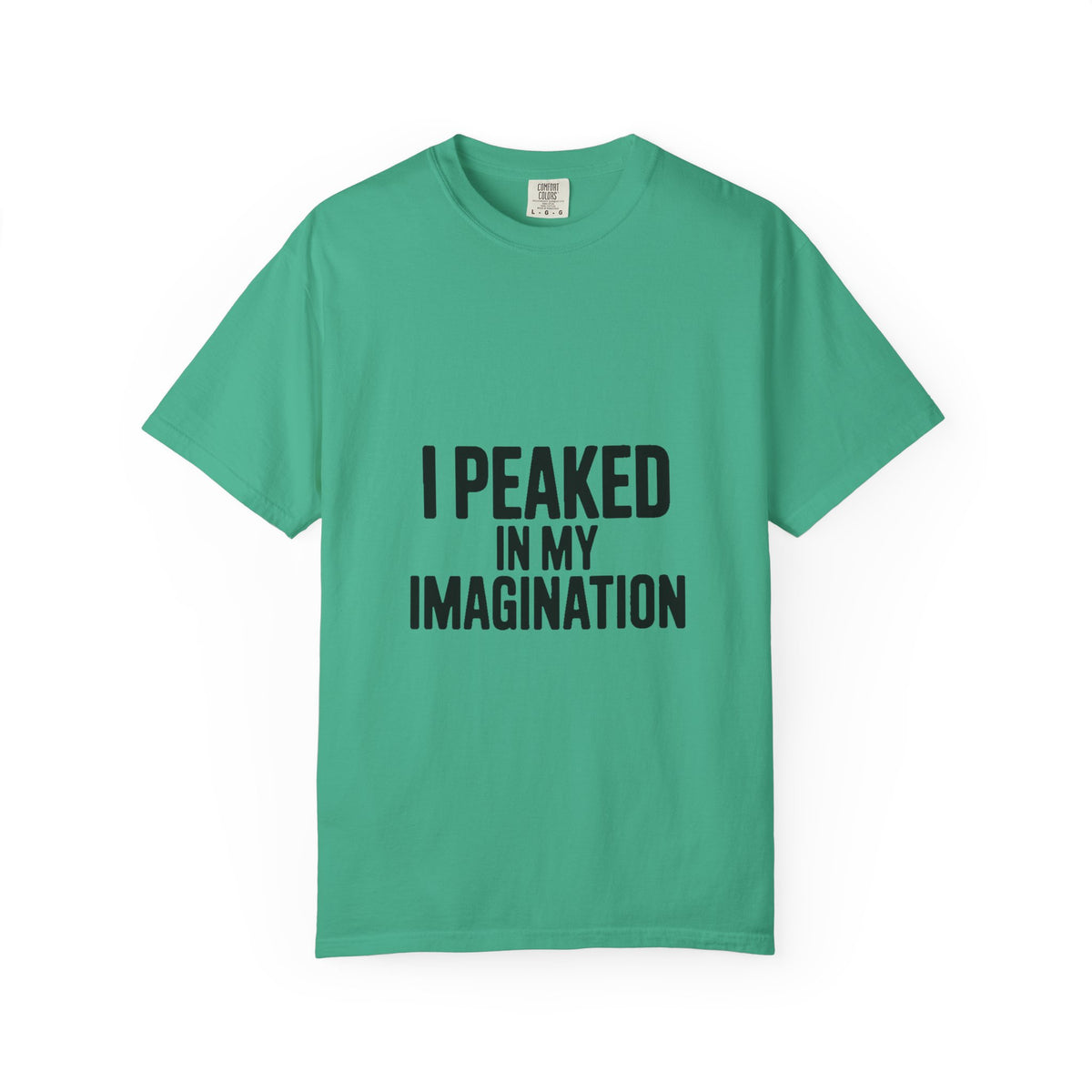 I Peaked In My Imagination Shirt, Funny Sarcastic T-Shirt, Bold Typography Tee, Daydreamer Gift, Minimalist Statement Shirt