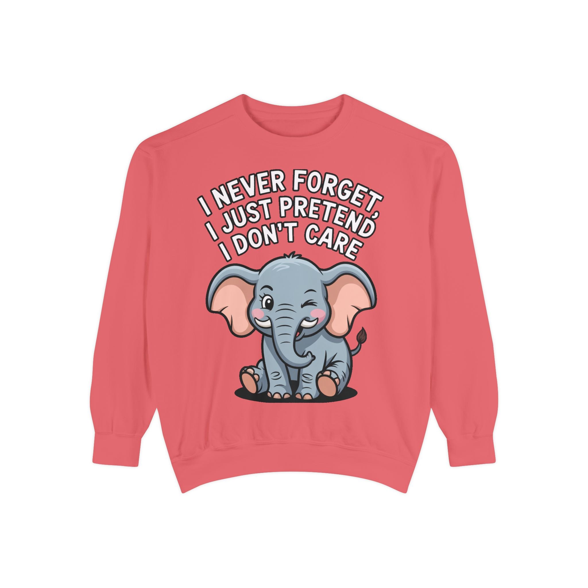 Funny Elephant Sweatshirt, I Never Forget Crewneck, Sarcastic Elephant Pullover, Funny Animal Lover Gift, Embroidered Patch Style