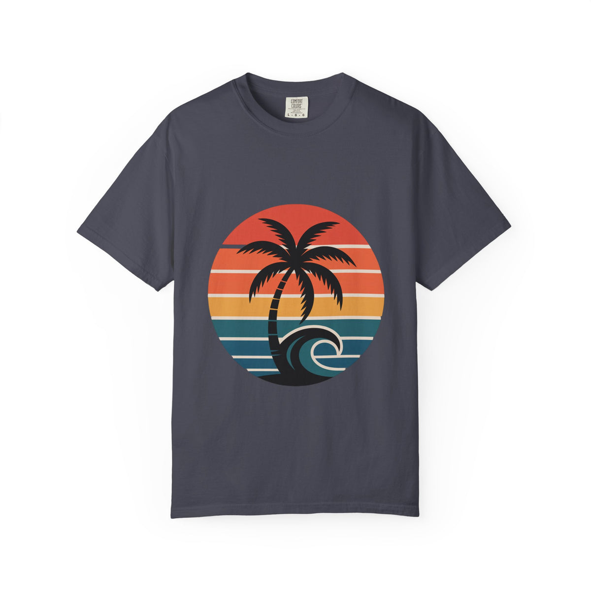 Salt Air Messy Hair Beach Shirt, Retro Sunset Badge T-Shirt, Vintage Palm Tree Wave Tee, Summer Vacation Gift