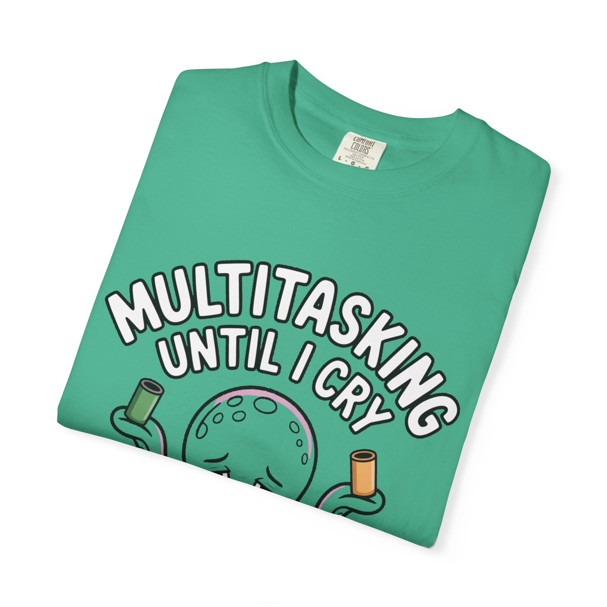 Multitasking Octopus Shirt, Funny Stressed Octopus T-Shirt, Multitasking Until I Cry Tee, Cute Cartoon Octopus Gift