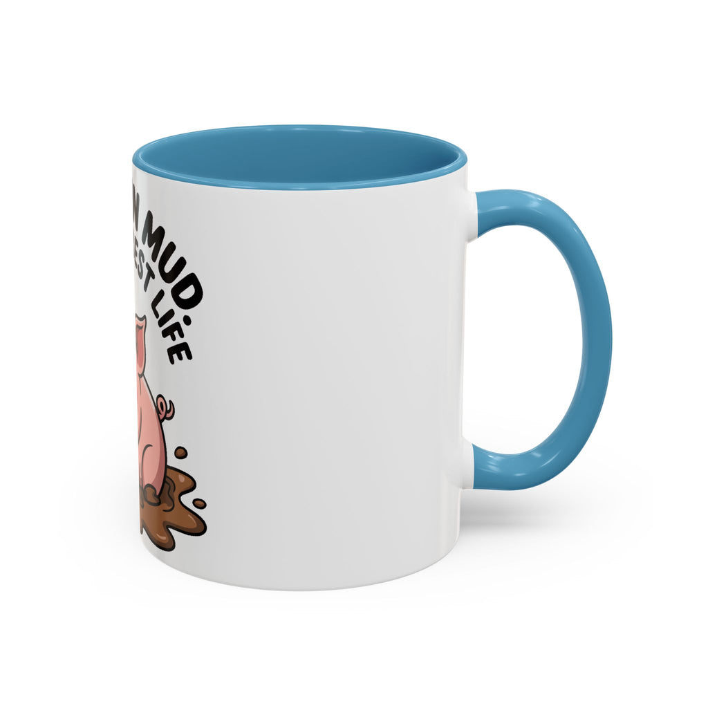 Living My Best Life Pig Mug, Funny Pig Coffee Mug, Rolling In Mud Cute Pig Gift, Farm Animal Lover Mug, Cute Pig Lover Present