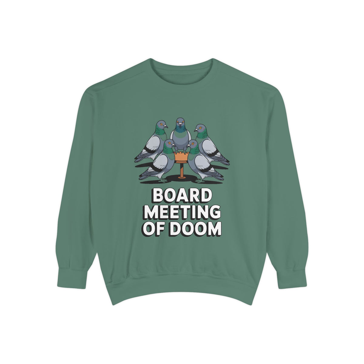 Funny Pigeon Sweatshirt, Board Meeting Of Doom Crewneck, Office Humor Bird Gift, Funny Coworker Sweater