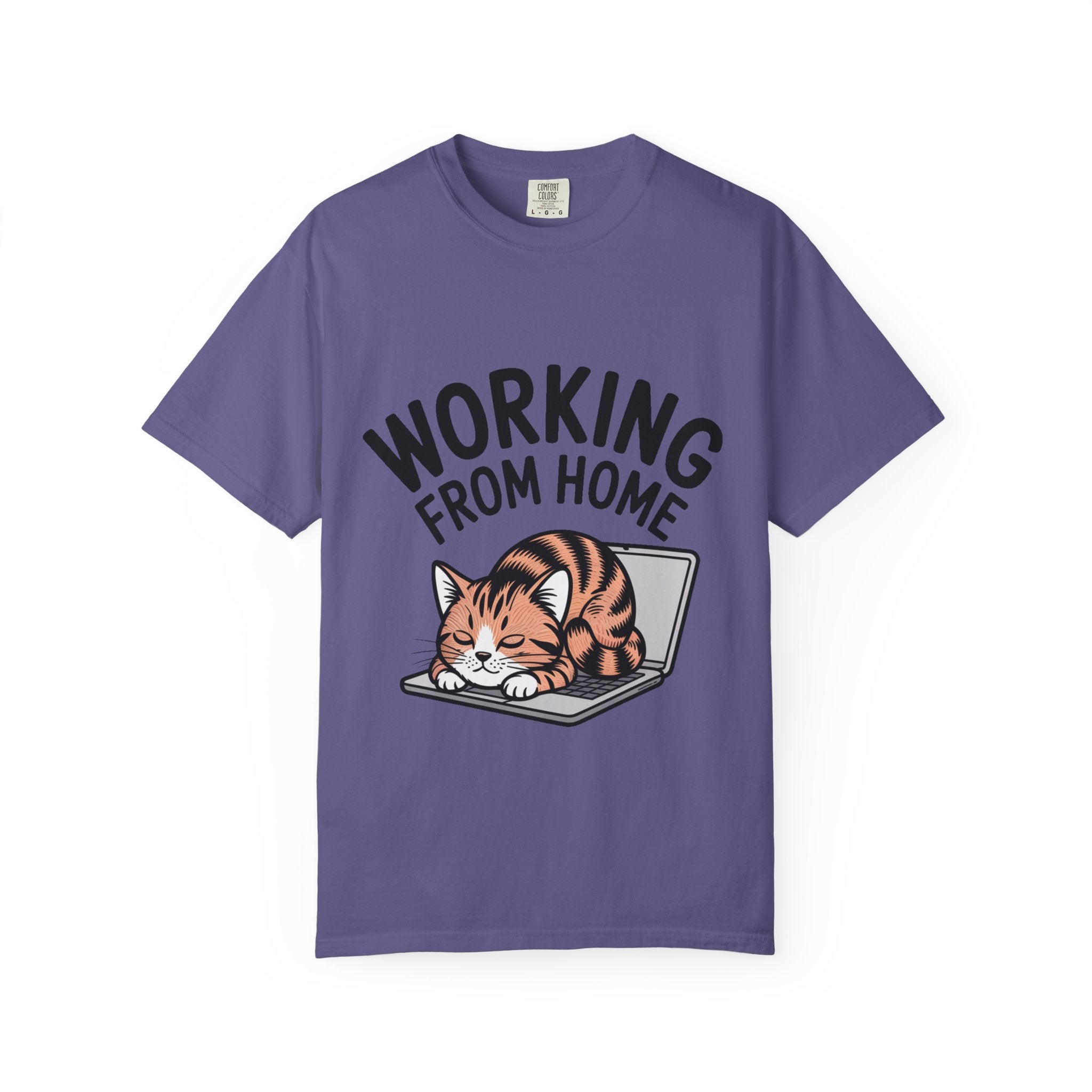 Working From Home Cat Shirt, Funny Cat Lover T-Shirt, Cute Cat Keyboard Tee, Remote Work Gift, WFH Cat Lover Graphic Shirt
