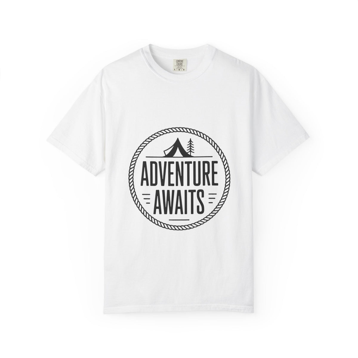 Adventure Awaits Camp Badge Shirt, Vintage Camping T-Shirt, Outdoor Lover Gift, Retro Hiking Tee, Pine Tree Nature Shirt