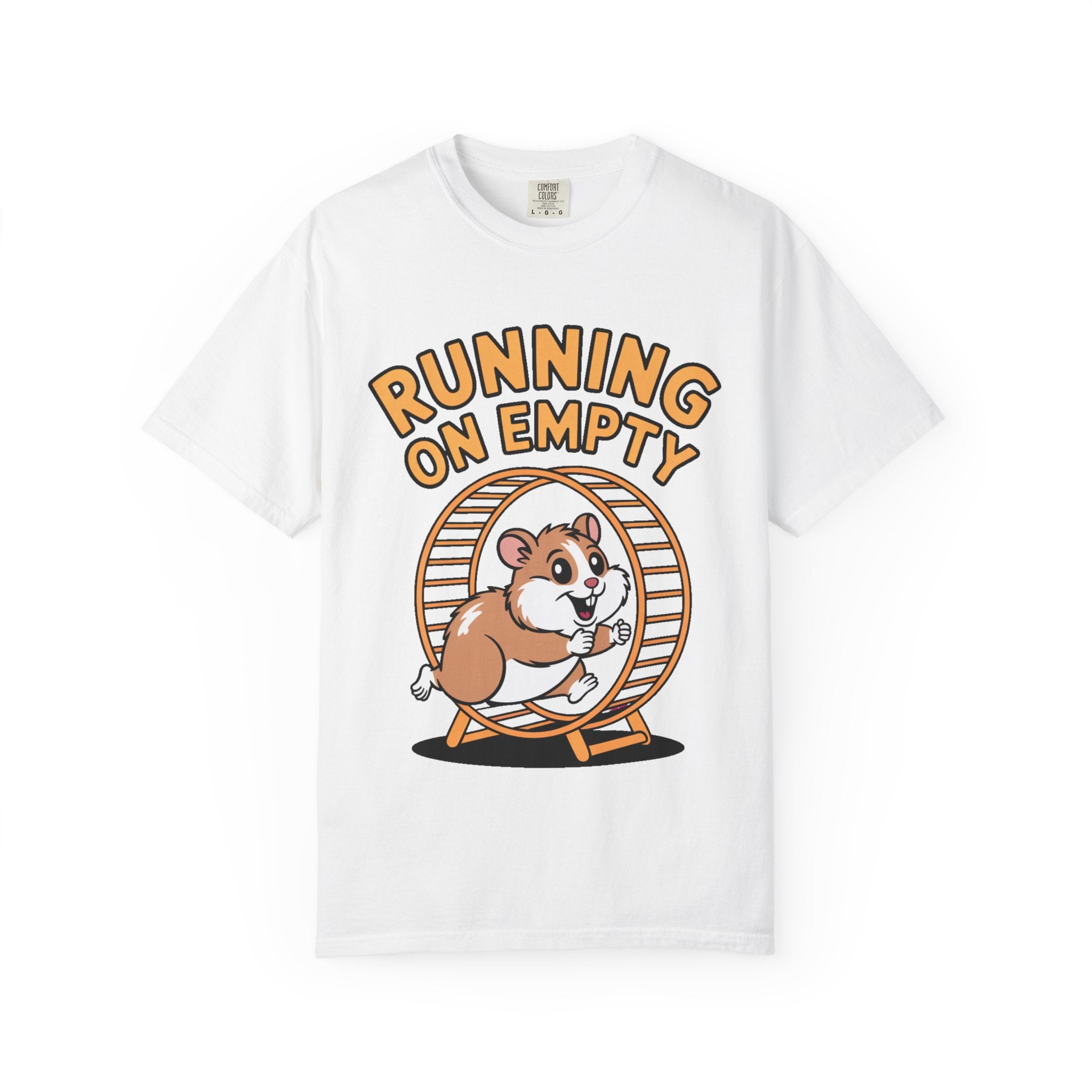 Running On Empty Hamster Shirt, Funny Tired Hamster T-Shirt, Exhausted Wheel Runner Tee, Funny Gift for Tired Friend