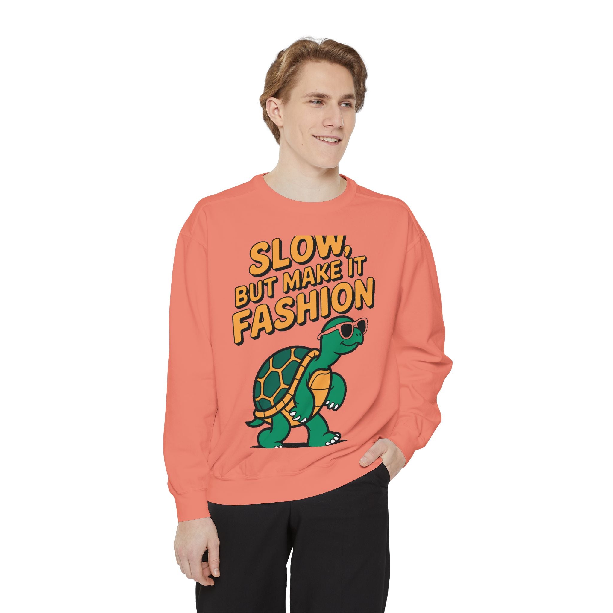 Funny Turtle Sweatshirt, Slow But Make It Fashion Crewneck, Cute Sunglasses Turtle Sweater, Retro Turtle Lover Gift