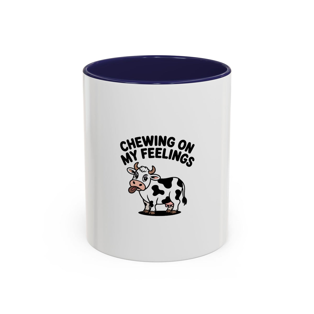 Chewing On My Feelings Mug, Funny Cow Coffee Mug, Cute Cartoon Cow Gift, Sarcastic Mental Health Mug, Introvert Coffee Cup