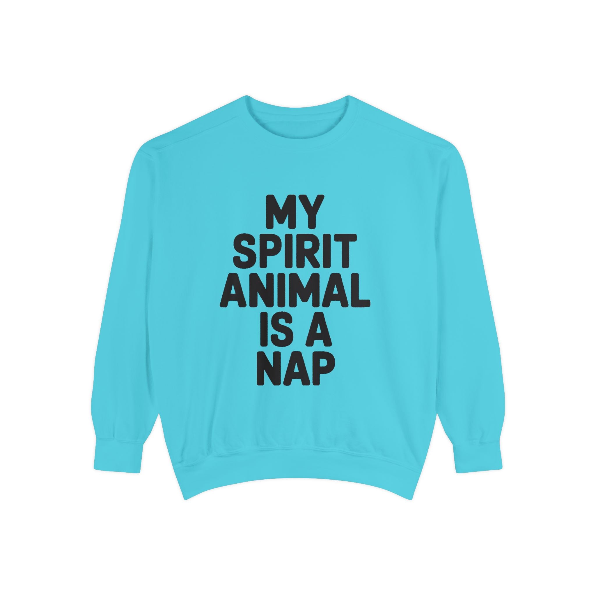 My Spirit Animal Is A Nap Sweatshirt, Funny Nap Lover Crewneck, Lazy Day Embroidered Sweatshirt Gift