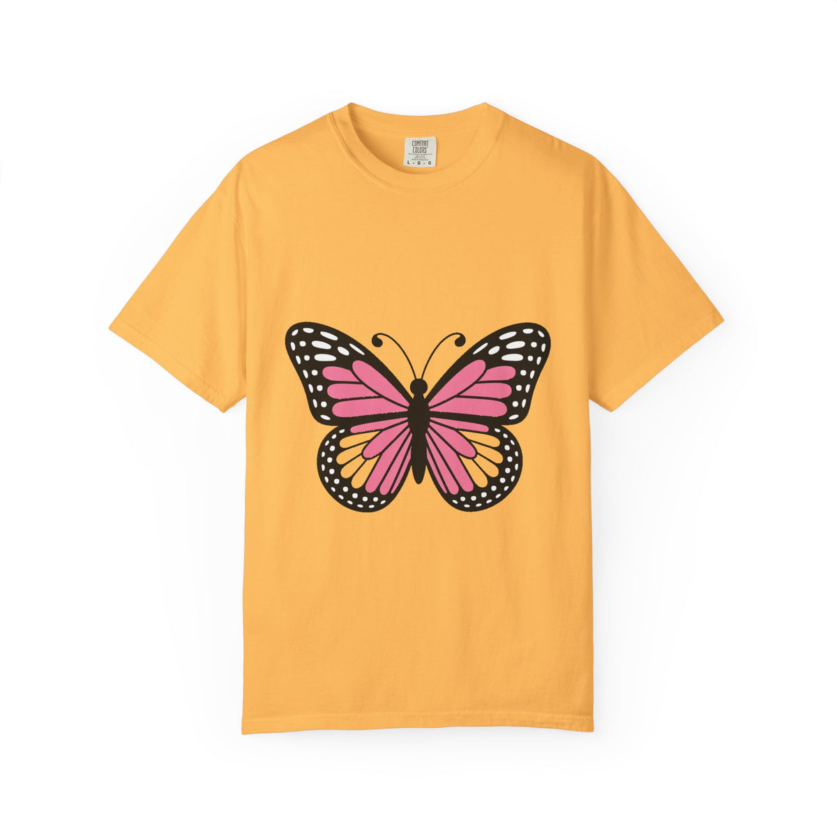 Butterfly T-Shirt, Cute Detailed Butterfly Graphic Tee, Nature Lover Gift, Embroidery-Style Butterfly Shirt, Garment-Dyed Unisex Tee