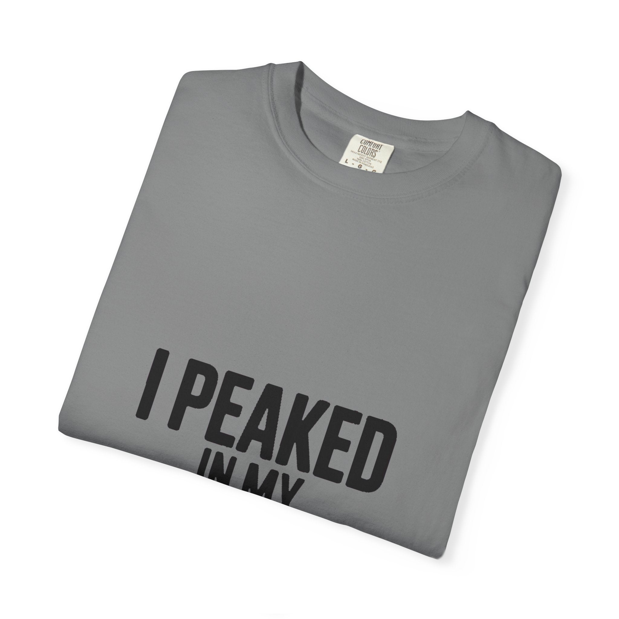 I Peaked In My Imagination Shirt, Funny Sarcastic T-Shirt, Bold Typography Tee, Daydreamer Gift, Minimalist Statement Shirt