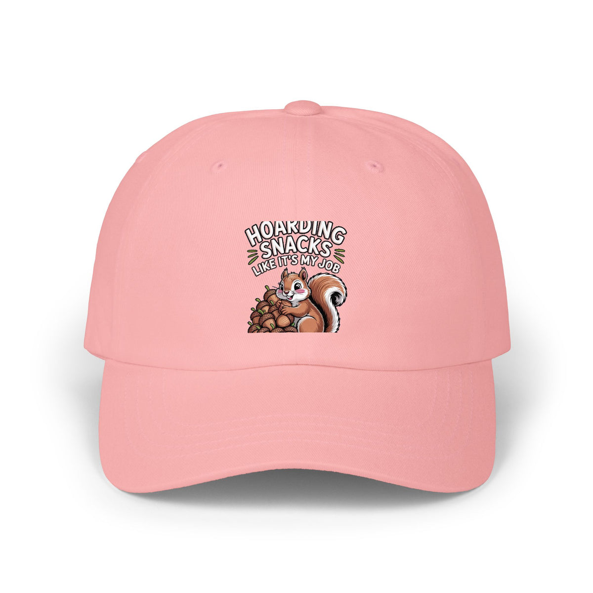 Funny Squirrel Dad Hat, Hoarding Snacks Embroidered Cap, Cute Acorn Squirrel Baseball Cap, Snack Lover Gift