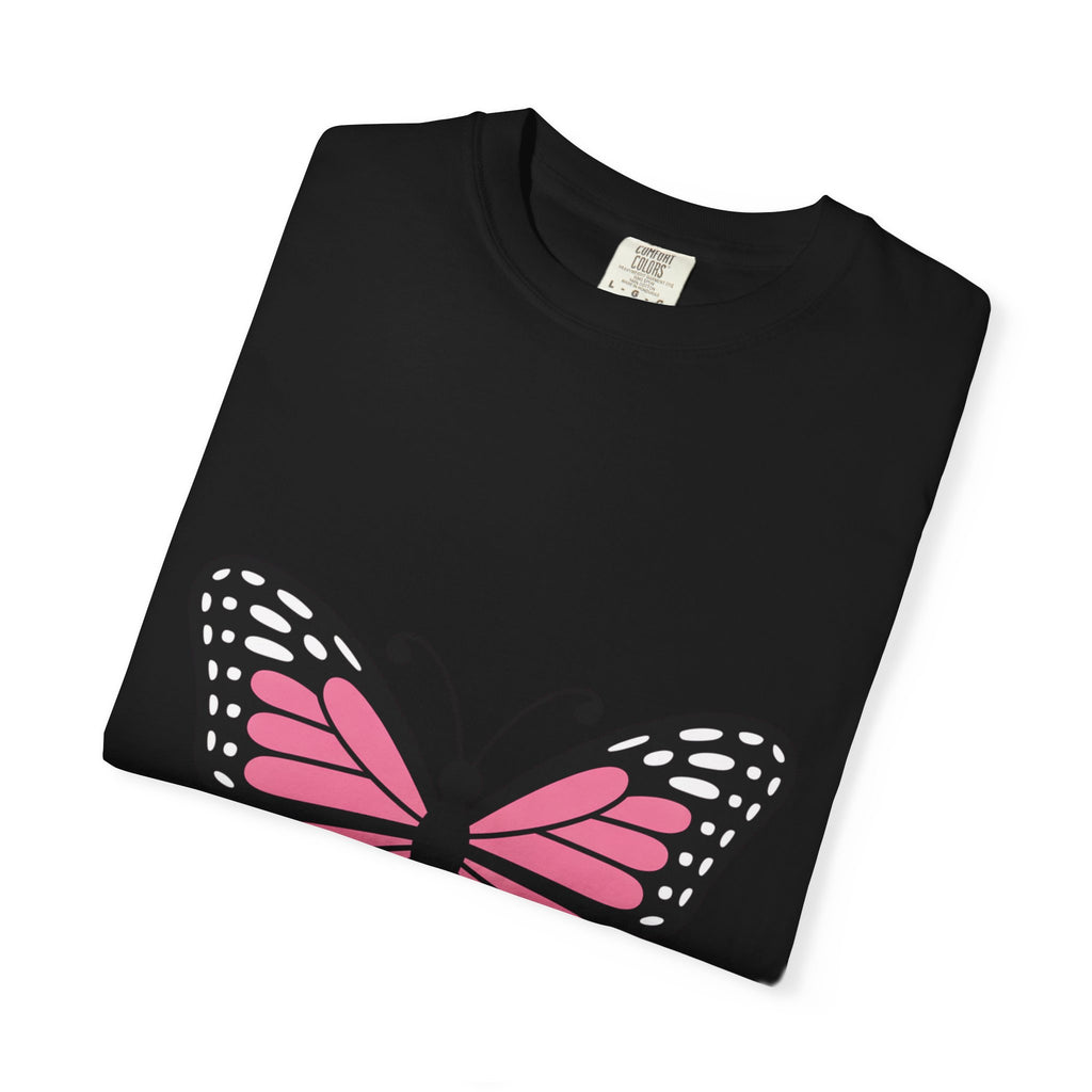Butterfly T-Shirt, Cute Detailed Butterfly Graphic Tee, Nature Lover Gift, Embroidery-Style Butterfly Shirt, Garment-Dyed Unisex Tee