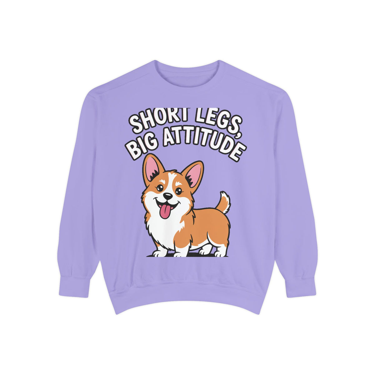 Short Legs Big Attitude Corgi Sweatshirt, Funny Corgi Crewneck, Cute Dog Lover Gift, Embroidered Patch Style Corgi Sweater