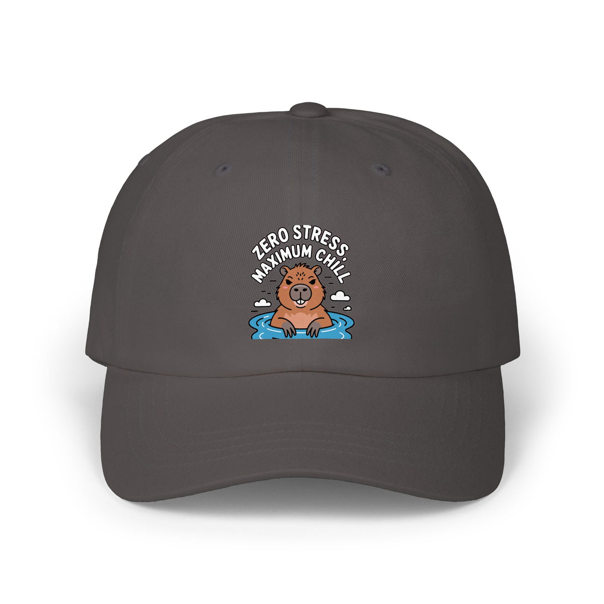 Zero Stress Capybara Dad Hat, Funny Capybara Embroidered Cap, Hot Spring Capybara Gift, Chill Animal Lover Baseball Hat