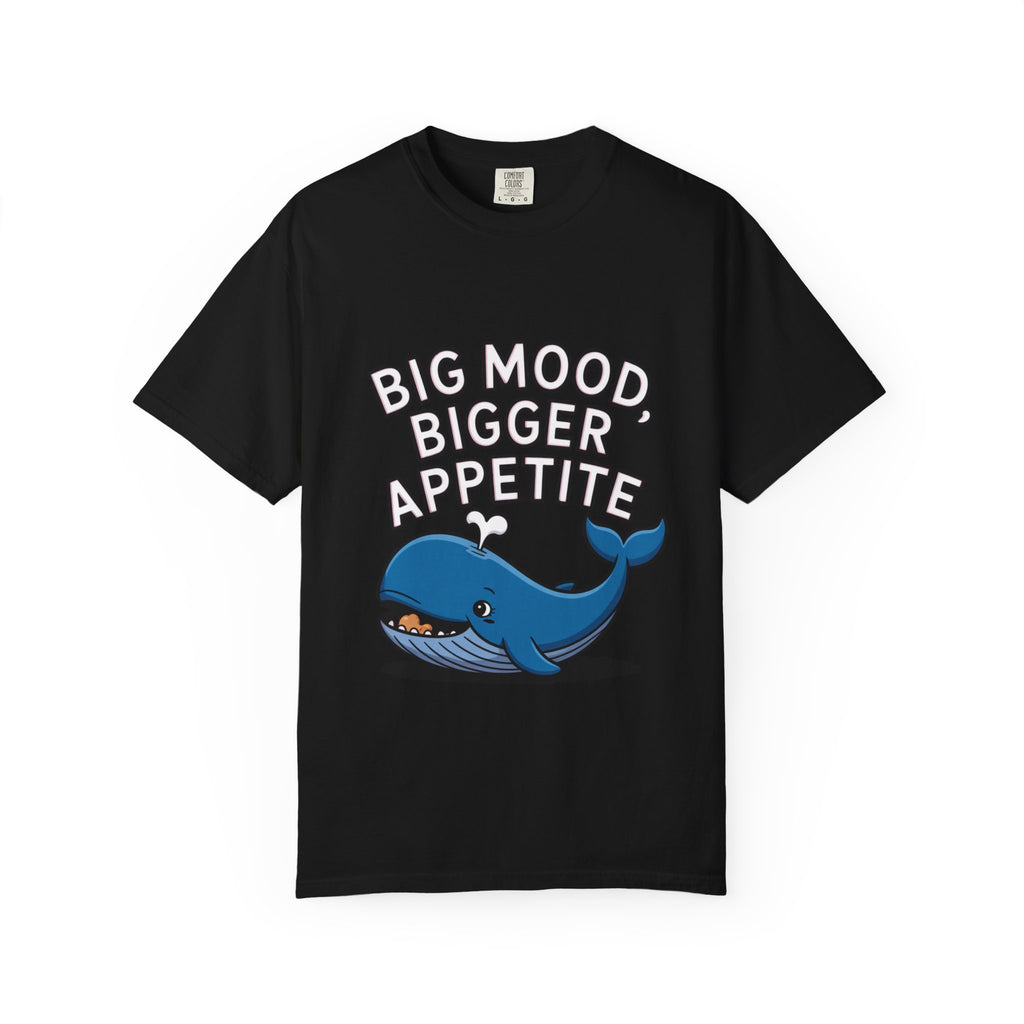 Funny Whale Shirt, Big Mood Bigger Appetite T-Shirt, Cute Snack Lover Tee, Foodie Gift for Whale Lovers