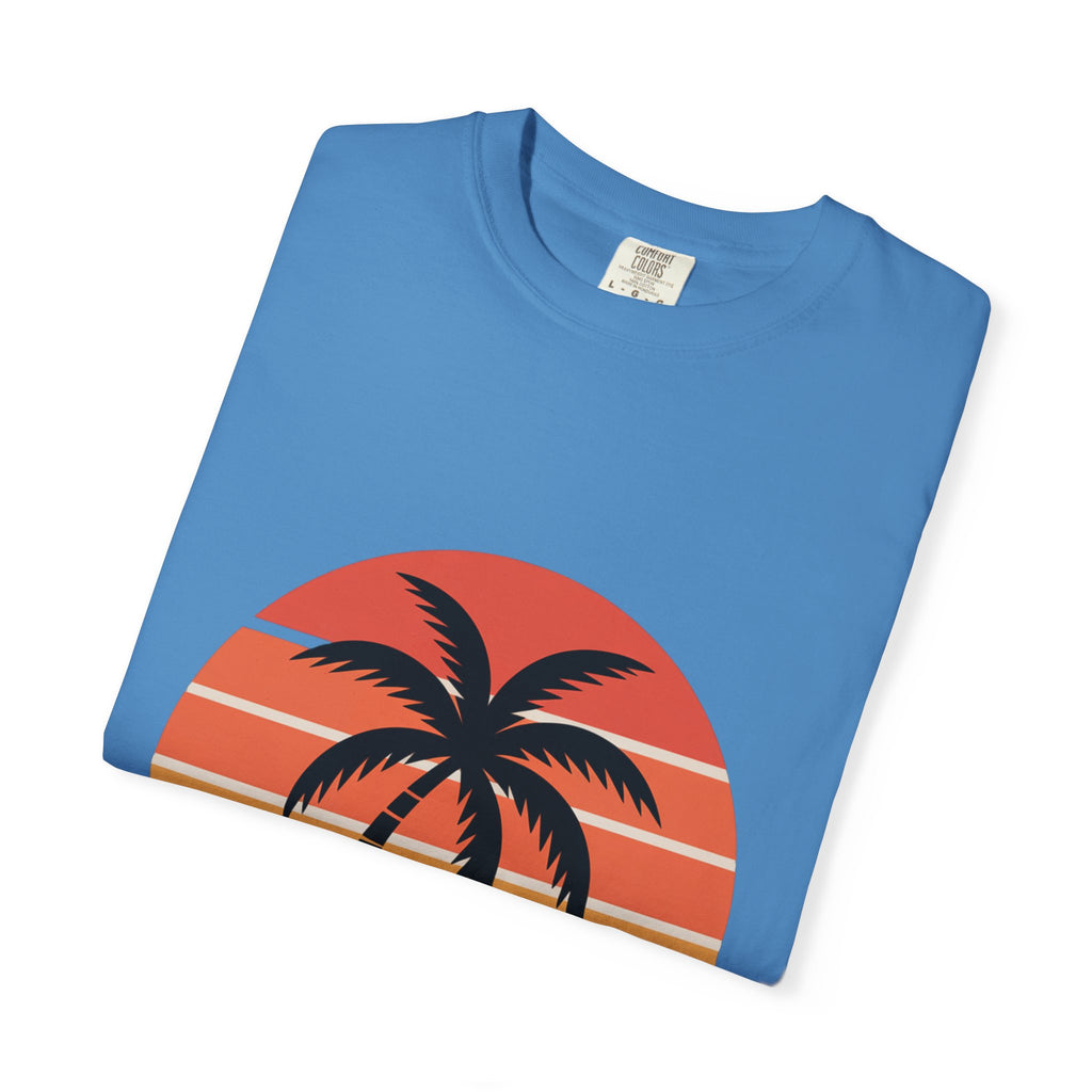 Salt Air Messy Hair Beach Shirt, Retro Sunset Badge T-Shirt, Vintage Palm Tree Wave Tee, Summer Vacation Gift