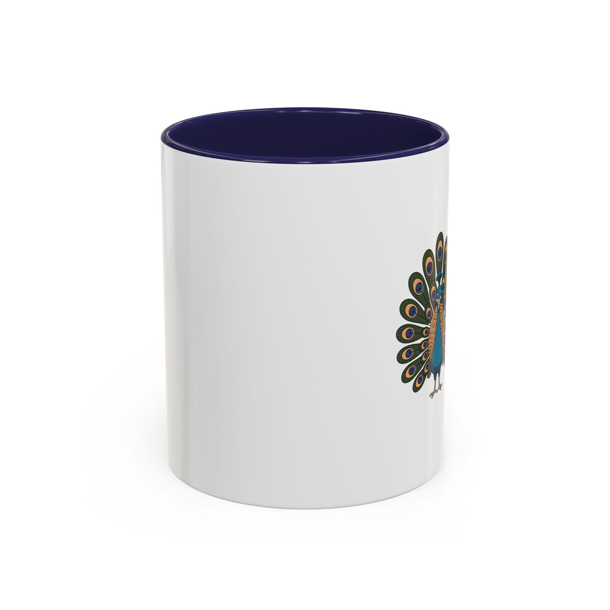 Cute Peacock Mug, Fanned Feather Peacock Coffee Cup, Bird Lover Gift, Cartoon Peacock Ceramic Mug, Colorful Feather Pattern Mug
