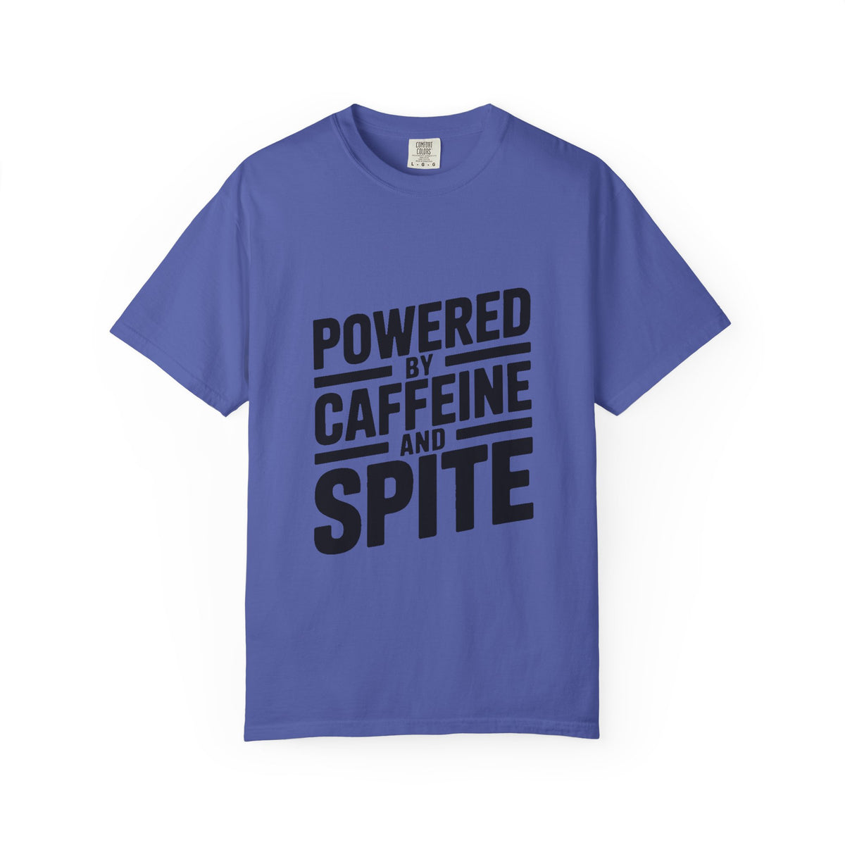 Powered By Caffeine And Spite Shirt, Funny Sarcastic Coffee T-Shirt, Bold Typography Tee, Sarcastic Gift for Coworker