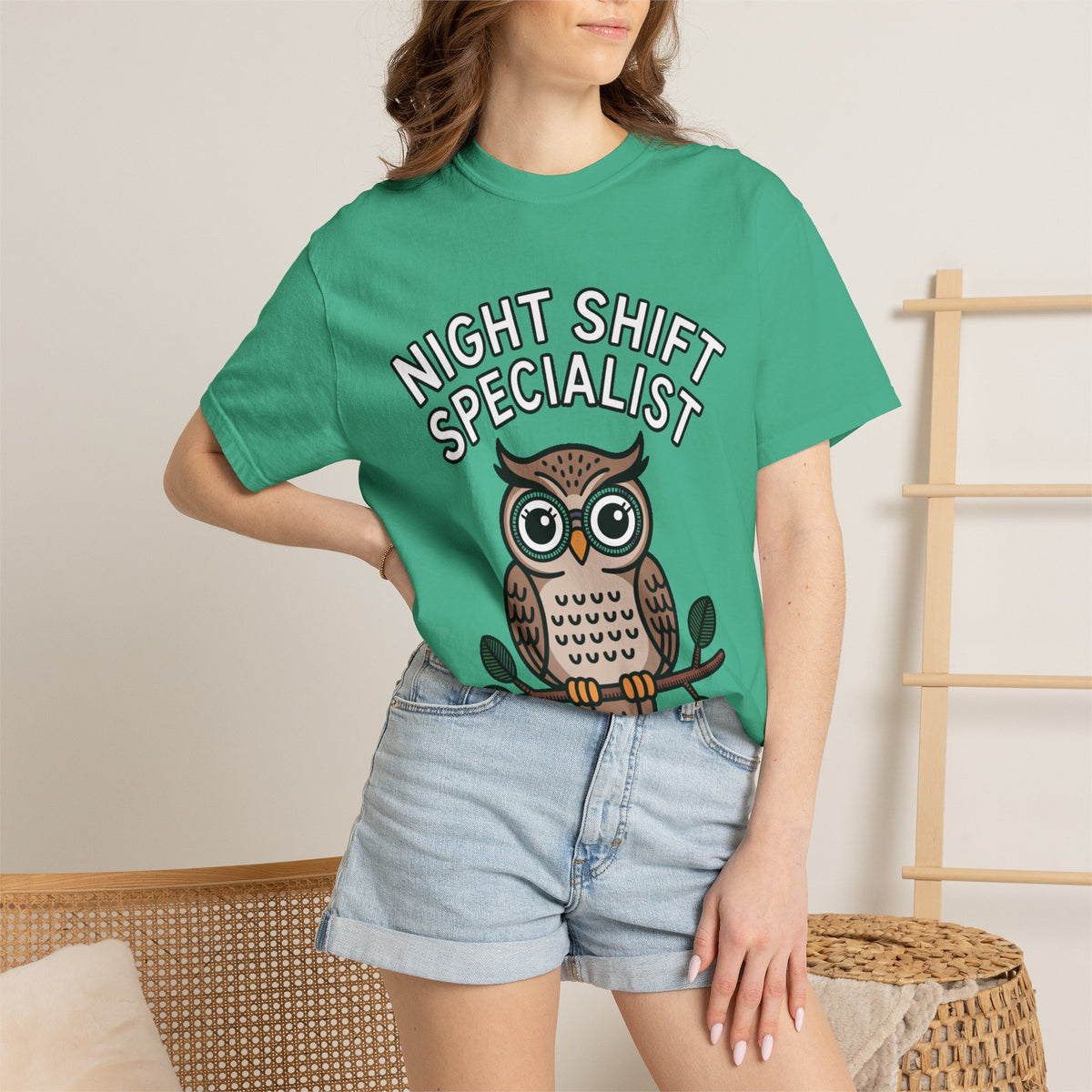 Night Shift Owl Shirt, Funny Night Shift Specialist T-Shirt, Cute Owl With Glasses Tee, Nurse Gift, Night Owl Lover Gift