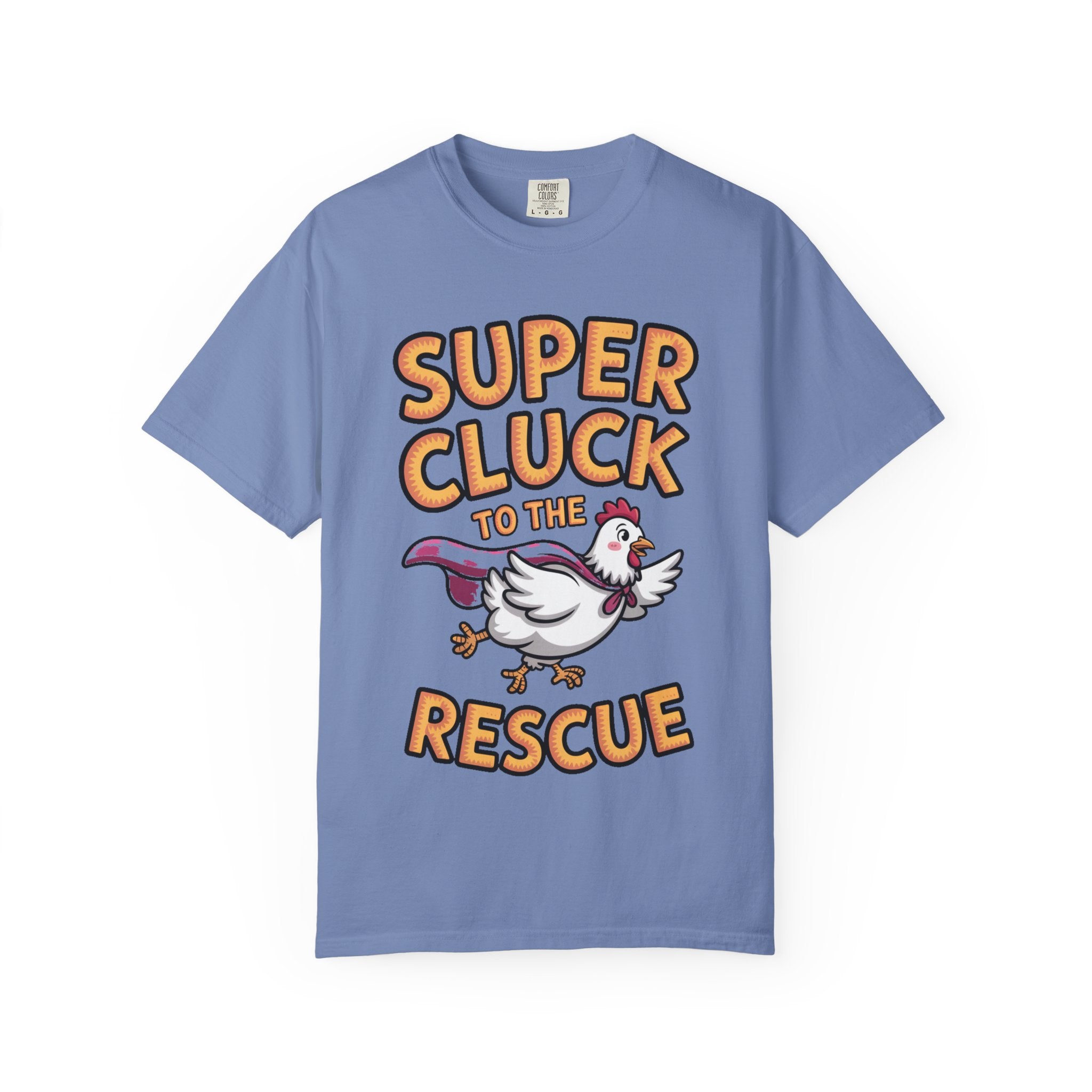Funny Chicken Superhero Shirt, Super Cluck To The Rescue T-Shirt, Cute Cartoon Chicken Tee, Farm Animal Lover Gift