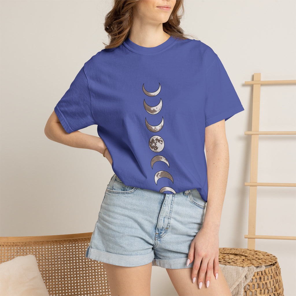 Moon Phases Boho Shirt, Minimalist Line Art Moon T-Shirt, Celestial Boho Tee, Hand Drawn Moon Cycle Shirt Gift