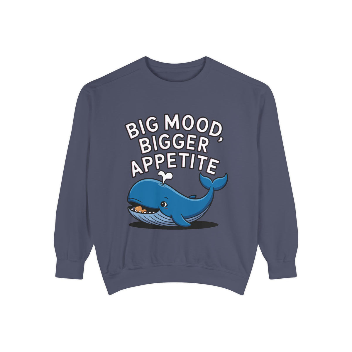 Big Mood Whale Sweatshirt, Funny Whale Snack Crewneck, Cute Cartoon Whale Lover Gift, Big Appetite Sweatshirt