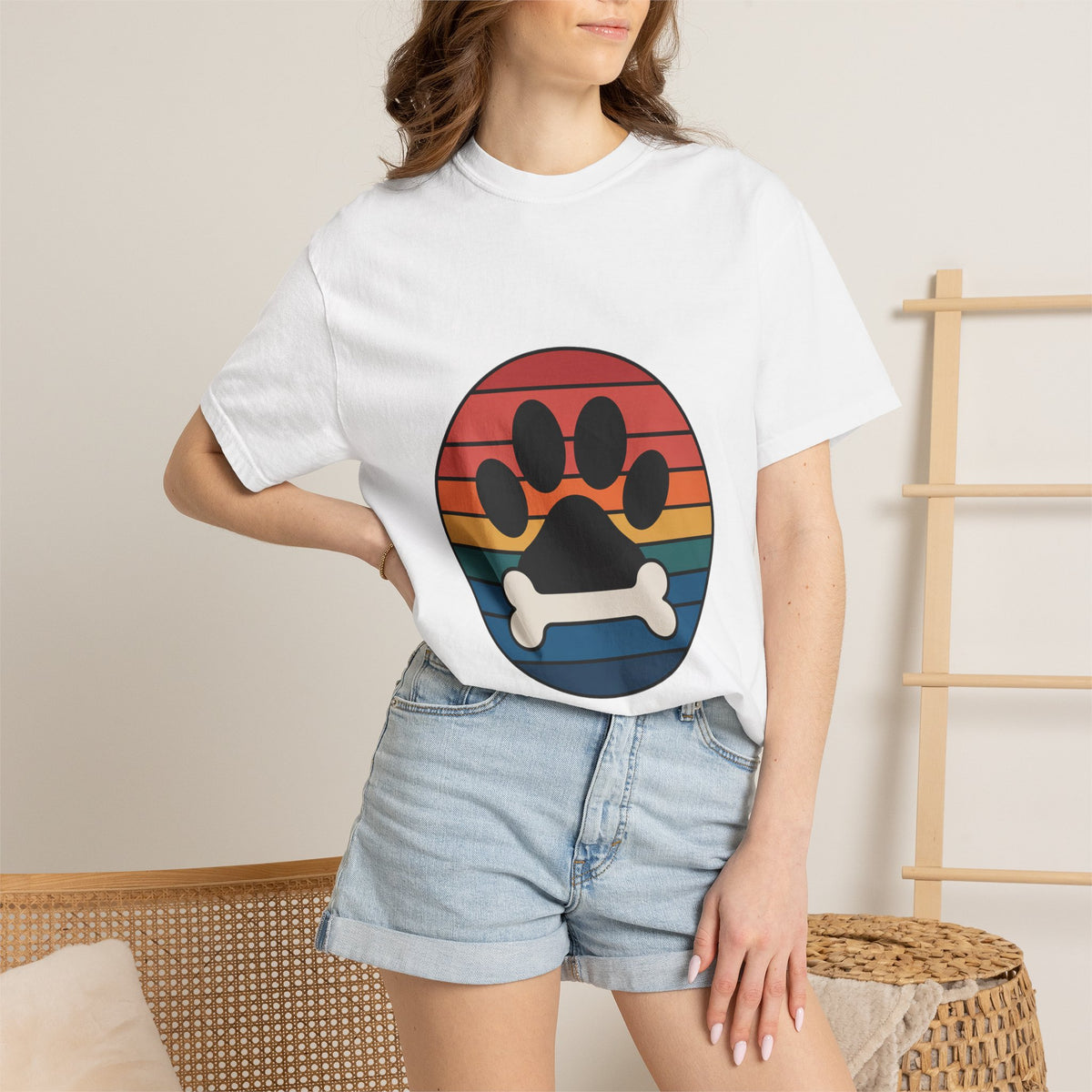 Dog Mom Retro Badge Shirt, Vintage Sunset Dog Lover T-Shirt, Retro Travel Sticker Style Dog Mama Gift Tee