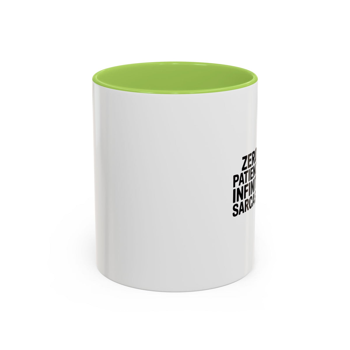 Zero Patience Infinite Sarcasm Mug, Funny Sarcastic Coffee Mug, Bold Typography Gift, Sarcasm Quote Cup for Coworker or Friend
