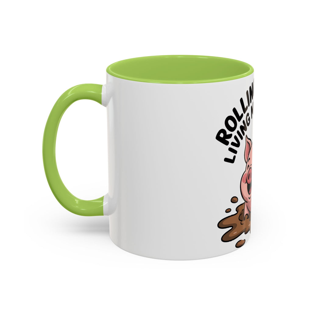 Living My Best Life Pig Mug, Funny Pig Coffee Mug, Rolling In Mud Cute Pig Gift, Farm Animal Lover Mug, Cute Pig Lover Present