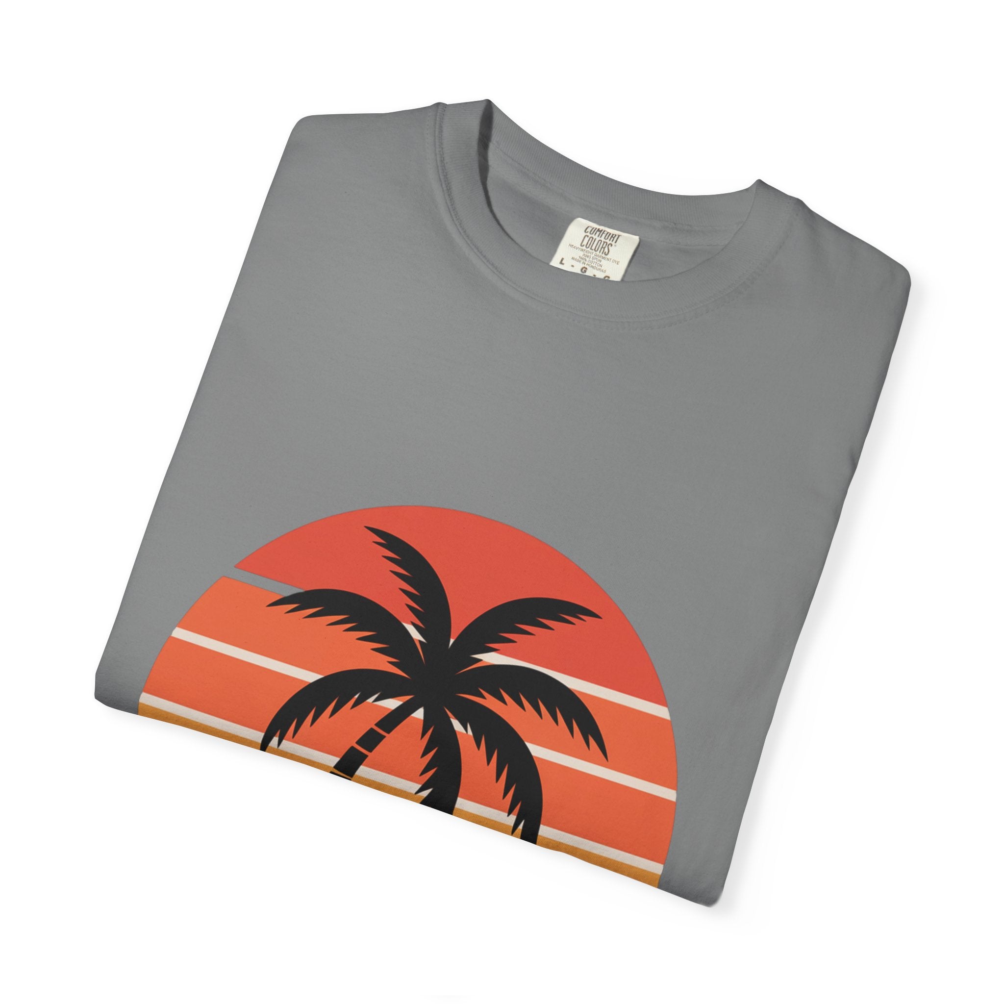 Salt Air Messy Hair Beach Shirt, Retro Sunset Badge T-Shirt, Vintage Palm Tree Wave Tee, Summer Vacation Gift